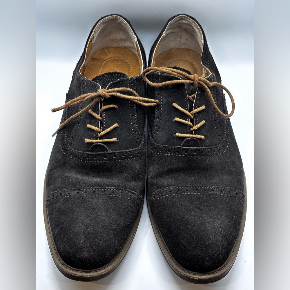 Calvin Klein Men's Gaige Brown‎ Suede Oxford Cap Toe Shoes Size 11